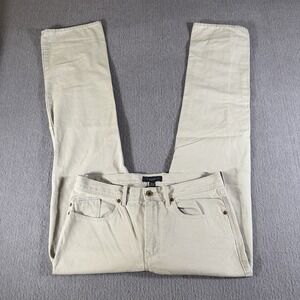 Banana‎ Republic Denim Pant Mens Size 31x32 Cream Straight Fit Slash Pocket